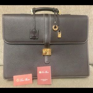 LORO PIANA BROWN LEATHER BRIEFCASE